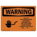 Signmission Safety Sign, OSHA WARNING, 12" Height, 18" Width, Rigid Plastic, Keep Out High Voltage, Landscape OS-WS-P-1218-L-12657